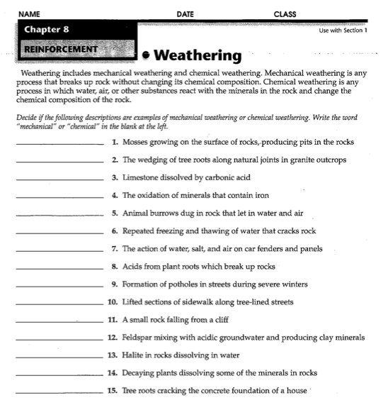 Worksheet  500500  Weathering And Erosion Worksheets â Weathering